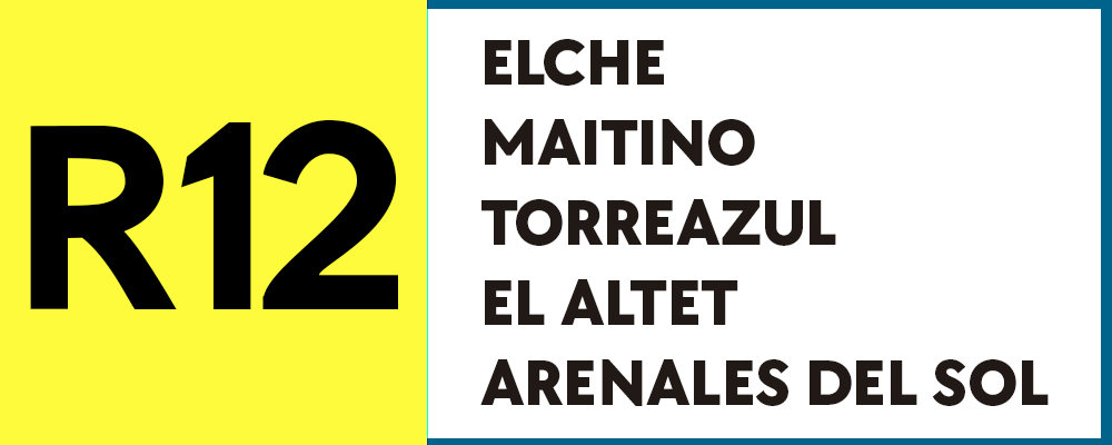 Línea R12 - Autobuses Urbanos de Elche (Pedanías)