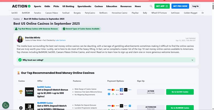 Actionnetwork Real testing and blacklist alerts