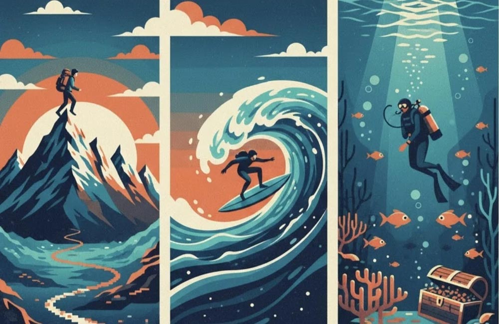 Actividades de Ocio Populares: Trekking en Montañas, Surf y Buceo en la Costa Latinoamericana