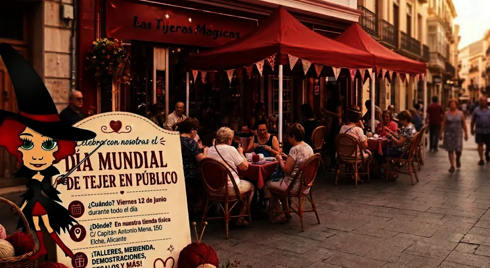 Las Tijeras Mágicas se suma al Día Mundial de Tejer en Público con una jornada solidaria en Elche