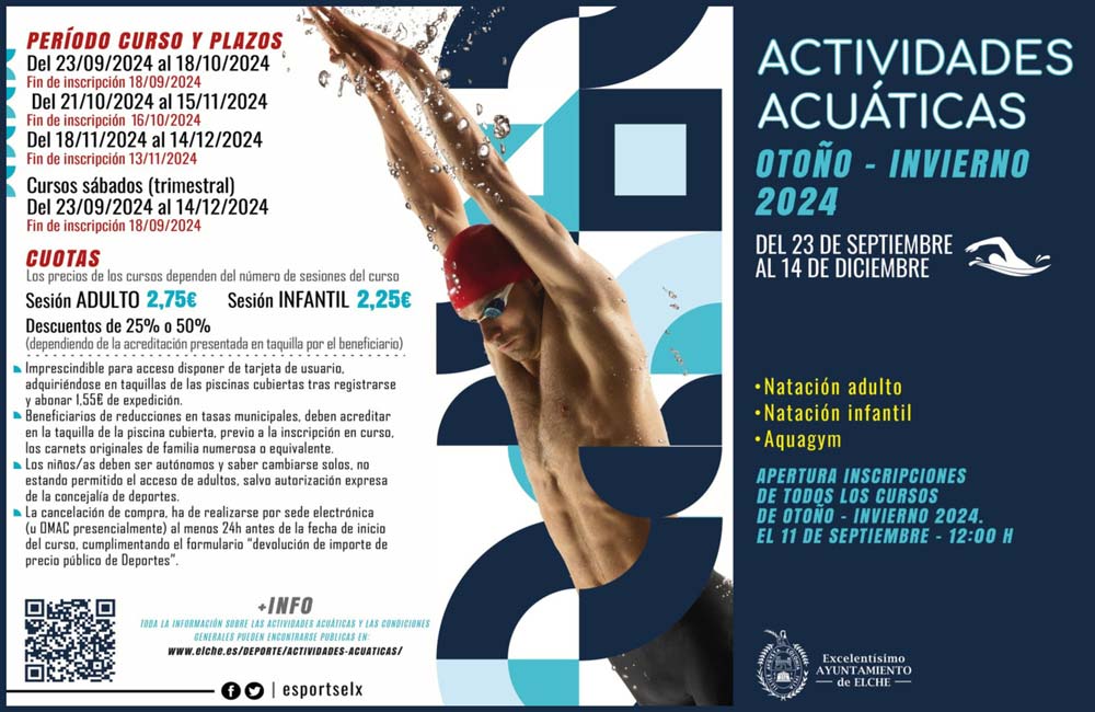 Actividades Acuáticas Elche Otoño-Invierno 2024