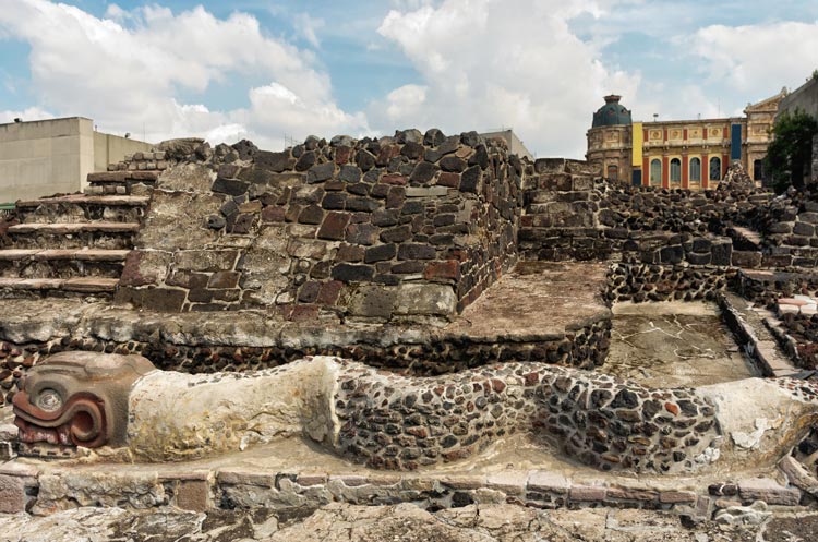 Tenochtitlán, México, Ruinas del antiguo Templo