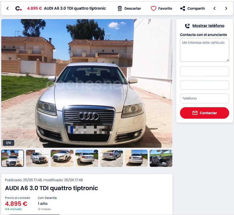 Anuncio Fraudulento Coches net