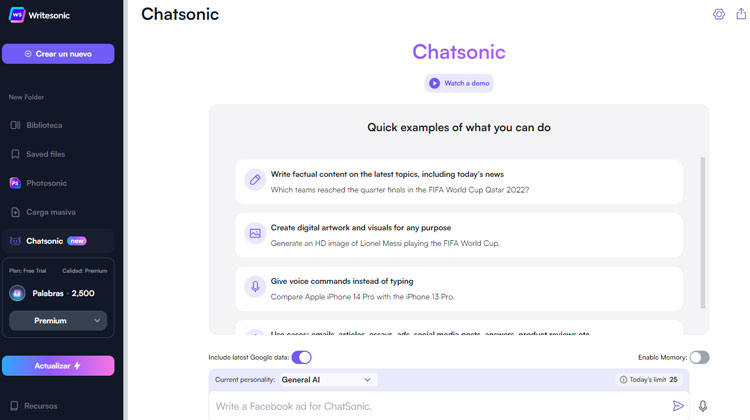 ChatSonic Alternativa ChatGPT