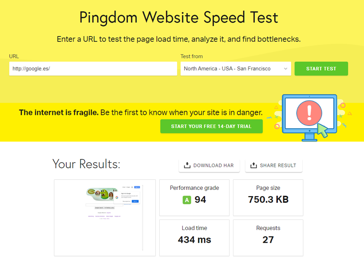 PingDom Test Web
