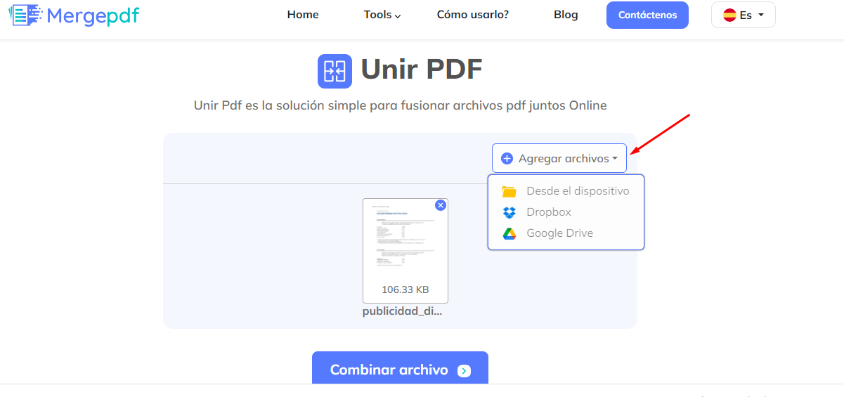 Unir Pdf Mergepdf Organizar Archivos