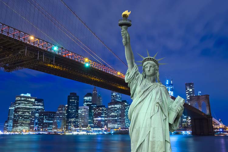 Puente de Brooklyn Estatua de la Libertad Nueva York