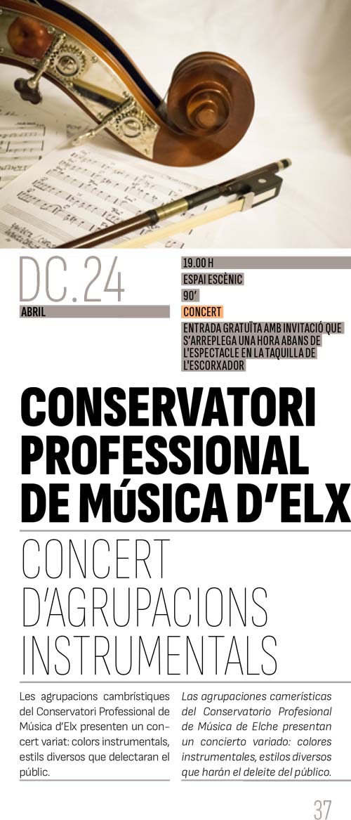 Conservatorio Profesional de Música d´Elx, concierto, Sala Escorxador