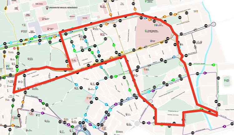 N3 bus nocturno fiestas elche 2024